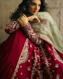 Ready To Wear Dark Pink Soft Georgette Embroidery Work Sharara Suit With Green Dupatta