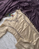 Ready To Wear Beige Roman Silk Hand Work Pant Suit With Dark Purple Dupatta