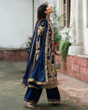 Exclusive Blue Georgette Embroidery Work Pakistani Suit With Dupatta