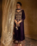Exclusive Black Velvet Embroidered Pant Suit With Dupatta