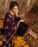 Exclusive Black Velvet Embroidered Pant Suit With Dupatta