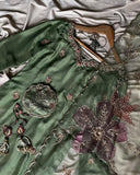 Exclusive Dhani Green Chinon Silk Embroidery Work Gharara Suit With Dupatta