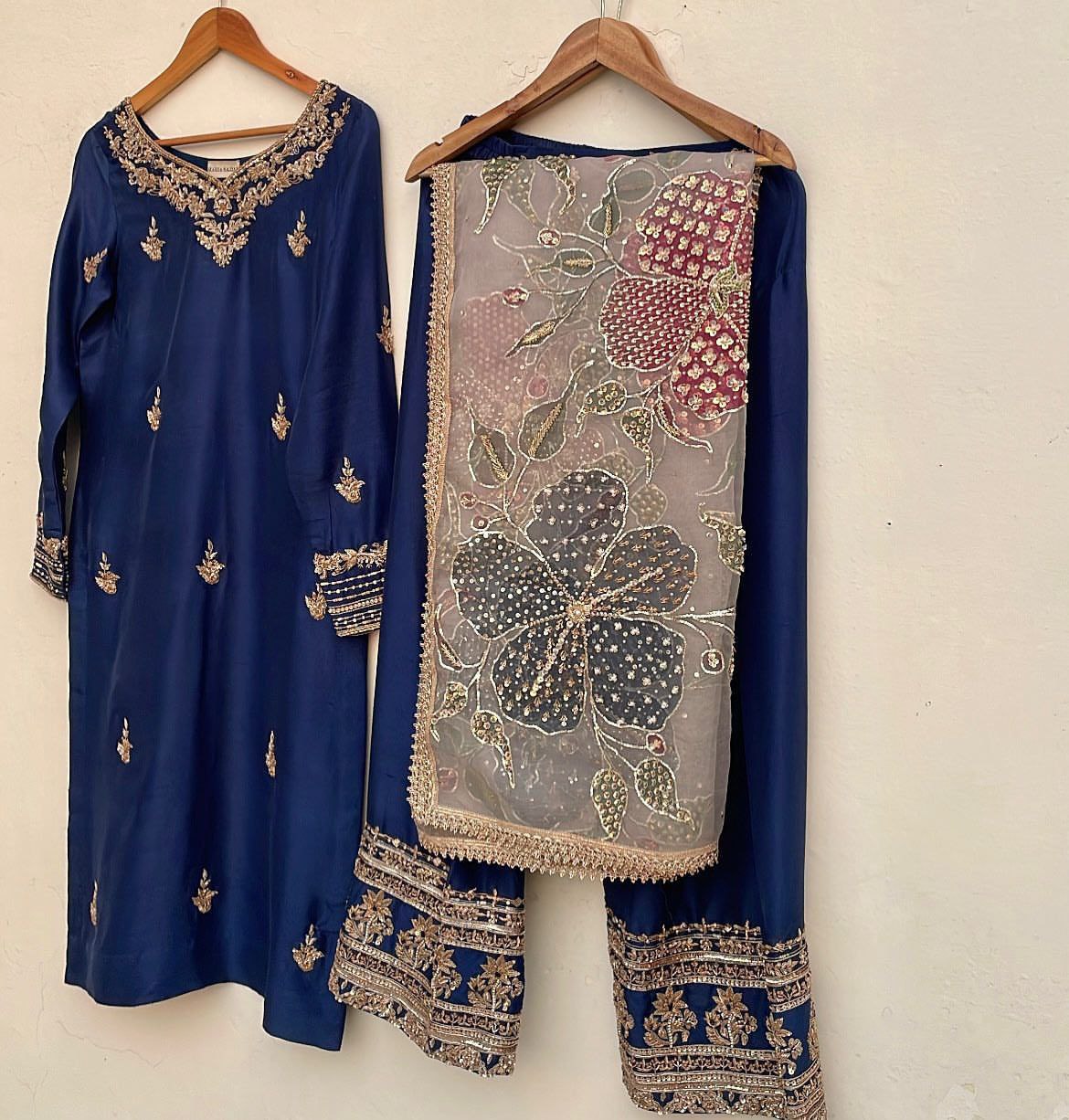 Ready To Wear Chinon Silk Embroidery Work Pakistani Suit With Dupatta