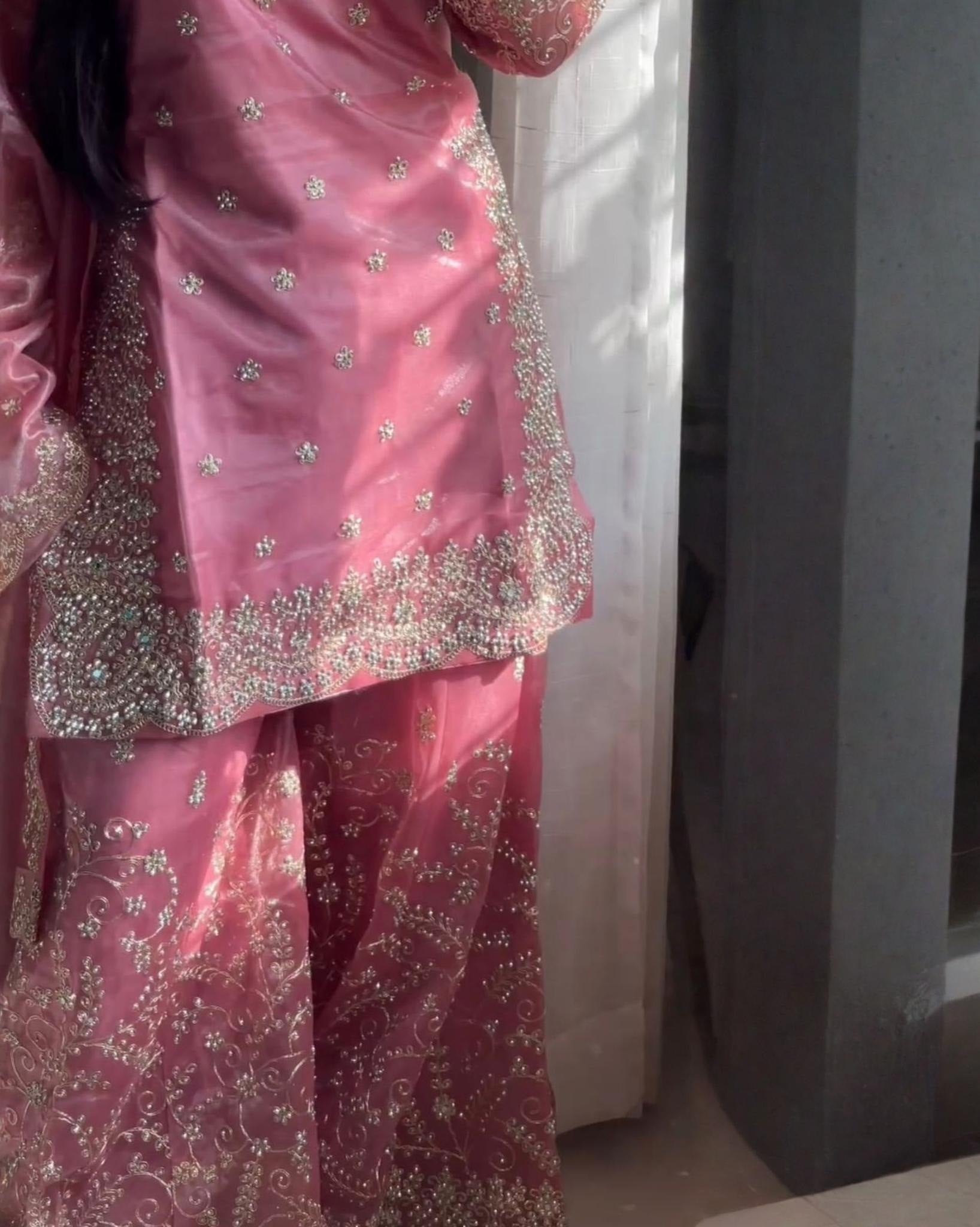 Exclusive Jimmy Silk Embroidered Palazo Suit With Dupatta