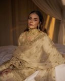 Ivory Chinon Silk Sequence Work Palazo Suit With Dupatta