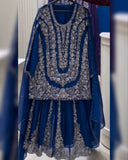 Soft Georgette Embroidery Work Sharara Suit With Dupatta