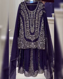 Soft Georgette Embroidery Work Sharara Suit With Dupatta