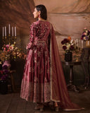 Ready To Wear Mauve Satin Silk Embroidery Work Anarkali Suit With Dupatta