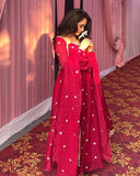 Exclusive Pink Fendy Silk Embroidery Work Anarkali Gown With Dupatta