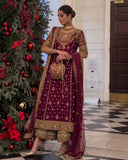 Soft Georgette Embroidery Work Pakistani Pant Suit With Dupatta