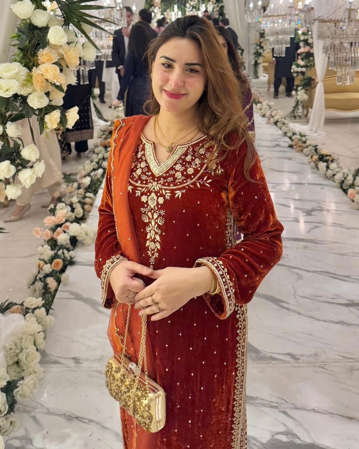 orange velvet dress pakistani Discover Persian Night a soft peach Pakistani formal dress featuring zardozi, sequin embellishments & velvet silk patchwork on khaddi net., For more orders DM us! , #RaniaZaraStudio, #jeem,