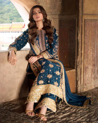 Morpinch Soft Georgette Embroidery Work Pant Suit With Dupatta