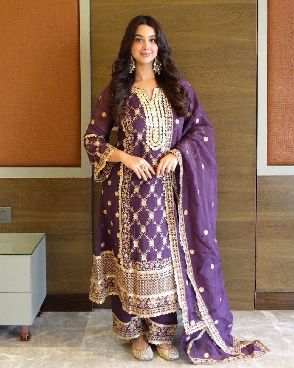 Exclusive Light Purple Chinon Silk Embroidery Work Pant Suit With Dupatta