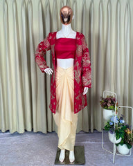 Exclusive Pink Black Blue Banglori Silk Embroidery Skirt Blouse With Koti