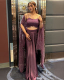 Elegant Wine Purple Sequins Lehenga Choli with Dupatta 👗✨