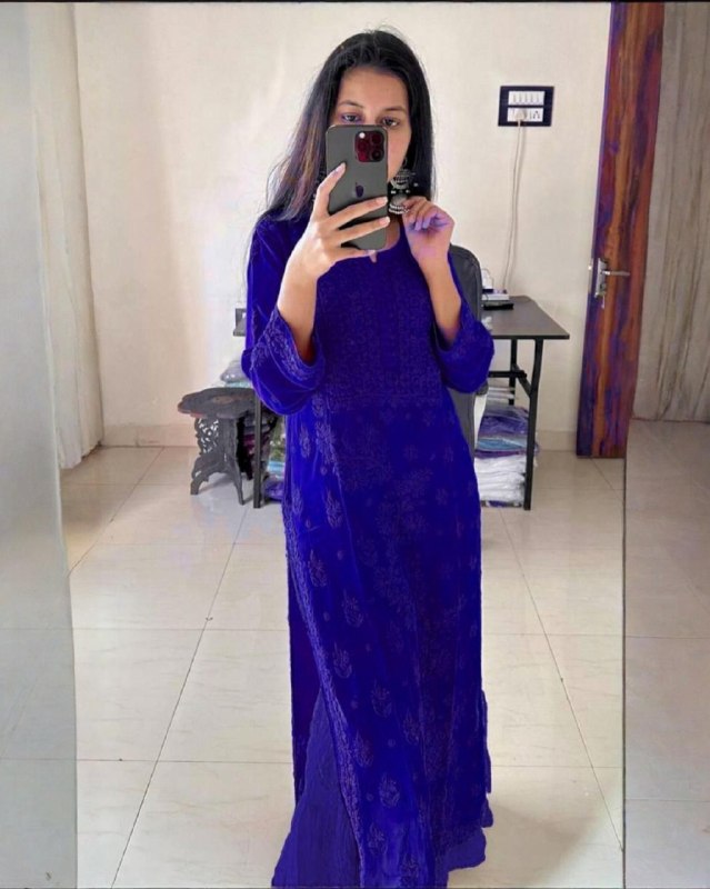Ready To Wear Red Black Green Blue Purple Chikankari Kurti Palazo With Dupatta