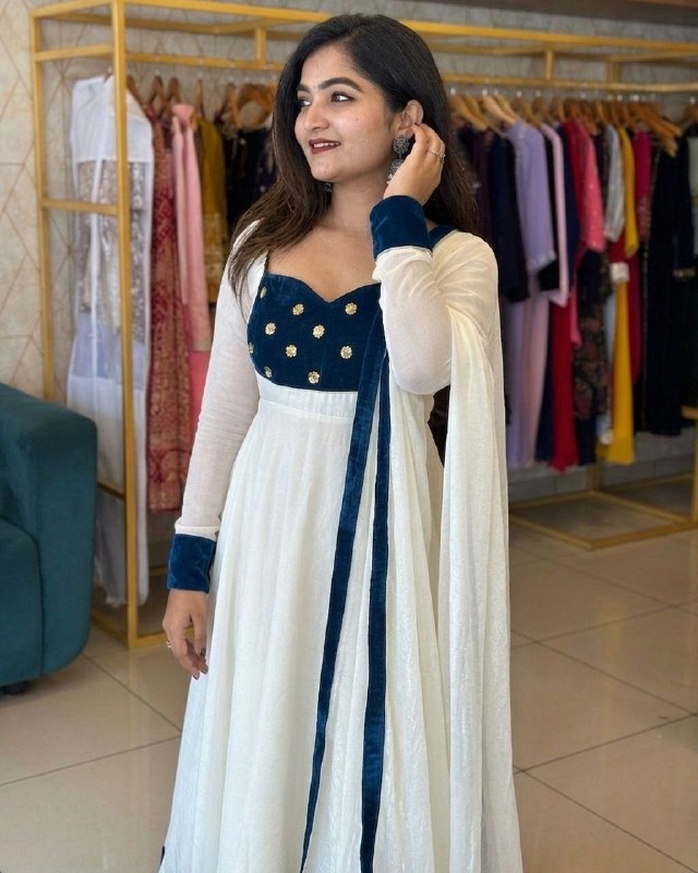 Ready To Wear White Fendy Silk Embroidery Anarkali Suit With Dupatta