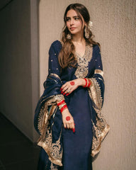 Ready To Wear Morpinch Chinon Silk Embroidery Work Pakistani Suit With Dupatta