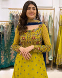 Festive Special Elegant Yellow Embroidered Anarkali Suit for Women