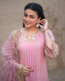 Ready To Wear Pink Turkish Crush Silk Sharara Kurti With Dupatta