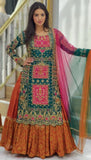 Festive Special Elegant Green Embroidered Sharara Suit with Dupatta