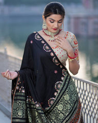 Navratri Special Green-Beige Butter Silk Multi Printed Lehenga Choli With Dupatta