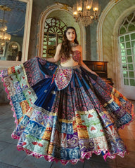 Navratri Special Neavy Blue Butter Silk Embroidery Work Lehenga Choli With Dupatta