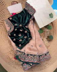 Adorable Organza Silk With Fancy Embroidery Thread With Sequence Work Saree