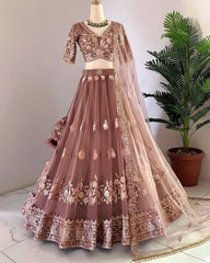 Adorable  Faux Georgette With Fancy Sequence Work Lehenga Choli With Dupatta