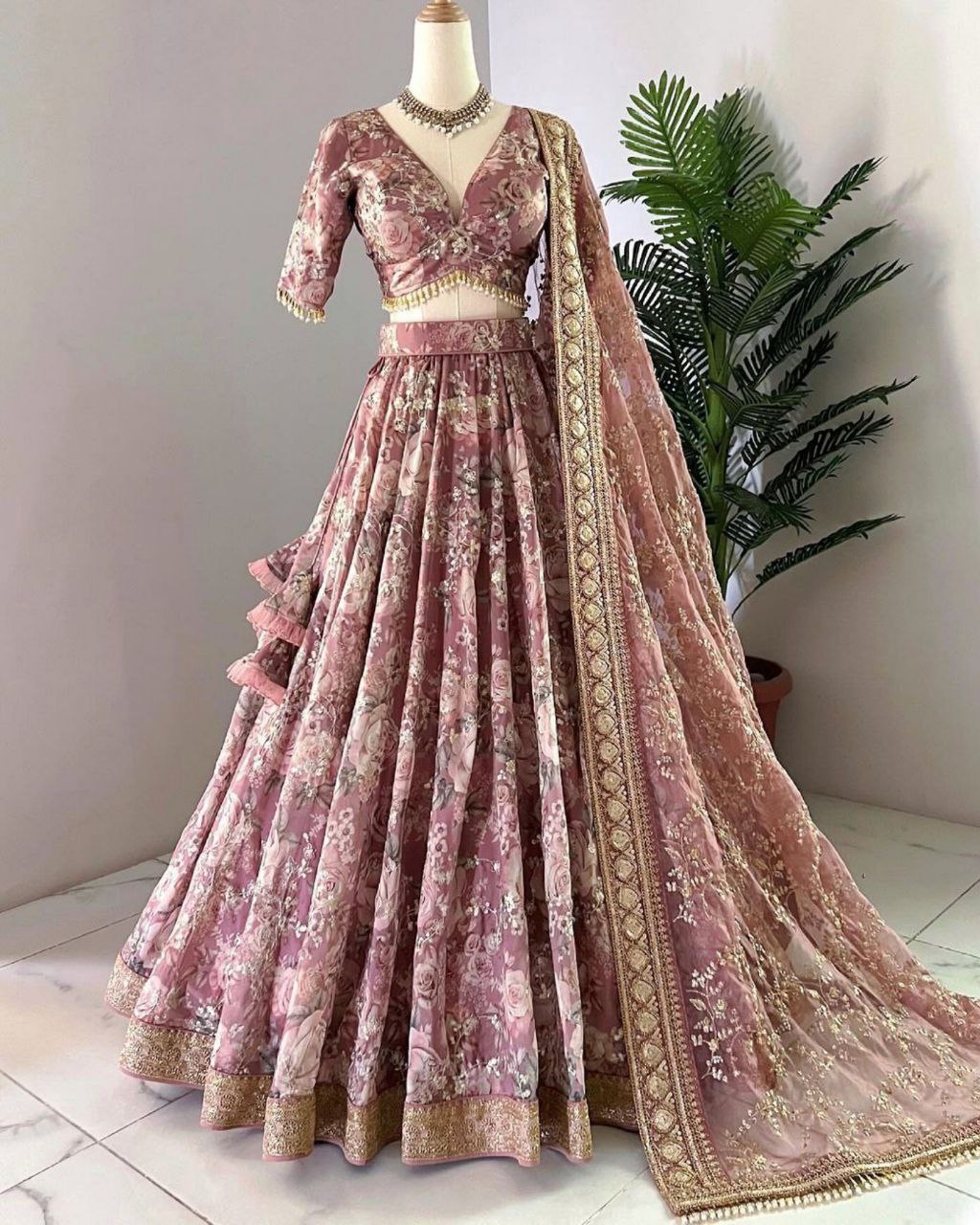 Beautiful Chinon Silk With Fancy Sequence Work Lehenga Choli With Dupatta