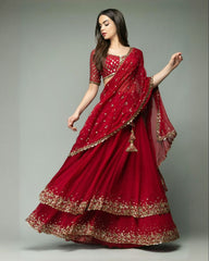 Elegant Faux Georgette With Fancy Sequence Lehenga Choli With Dupatta