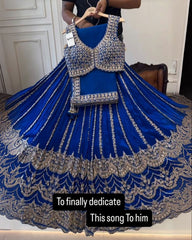 Ready To Wear Faux Georgette With Fancy Sequence Work Lehenga Choli With Dupatta