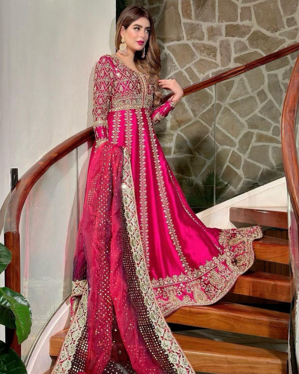 Exclusive Pink Chinon Silk With Sequence Work Anarkali Gown Suit With Dupatta