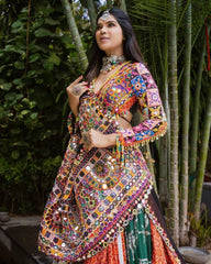 Navratri Special Multi Muslin Cotton Digital Printed Lehenga Choli With Dupatta