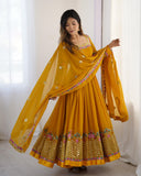 Exclusive Mustard Soft Georgette Anarkali Suit Whit Dupatta