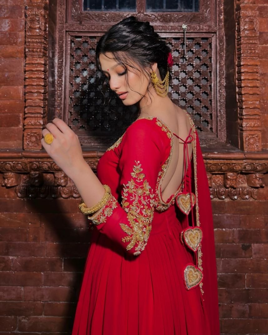 Exclusive Red Soft Georgette Embroidery Anarkali Suit With Dupatta