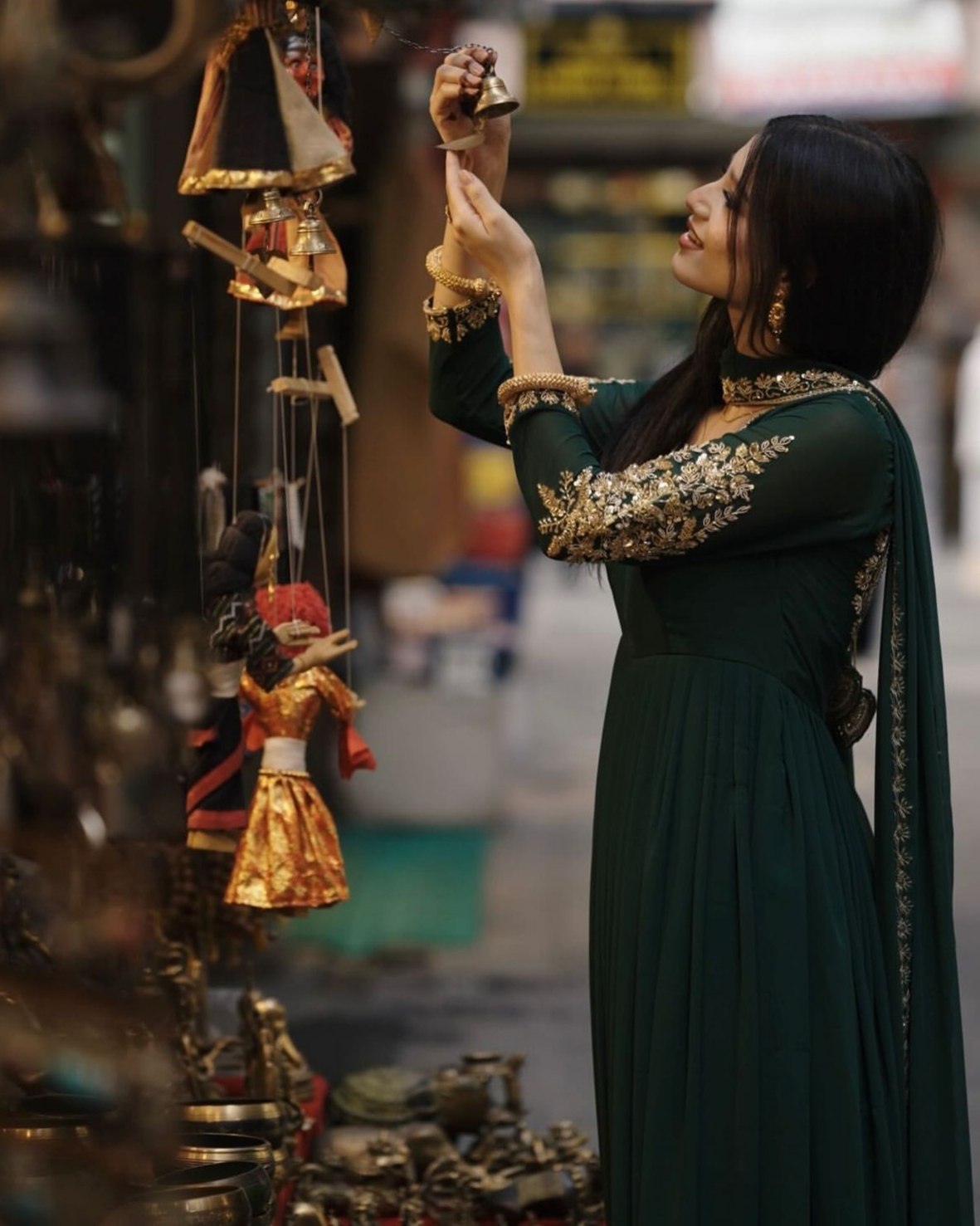 Exclusive Bottle Green Soft Georgette Embroidery Anarkali Suit With Dupatta