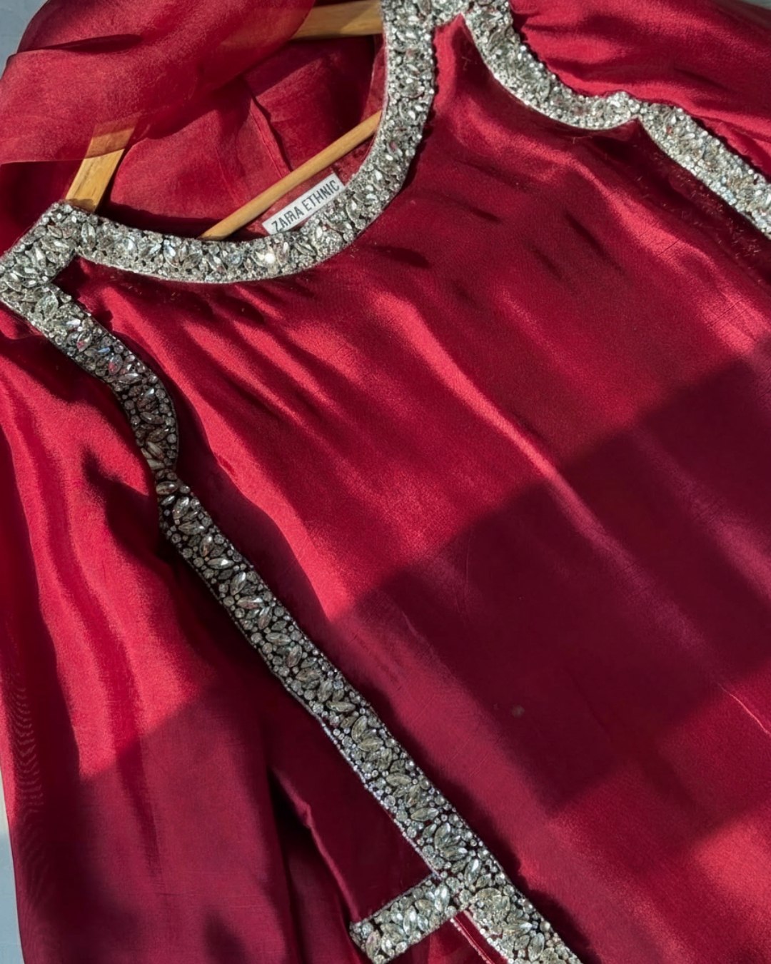 Premium Custom Fit Viral Celebrity Inspired Suit With Simmer Silk Blend Complete Set With Top Bottom And Dupatta